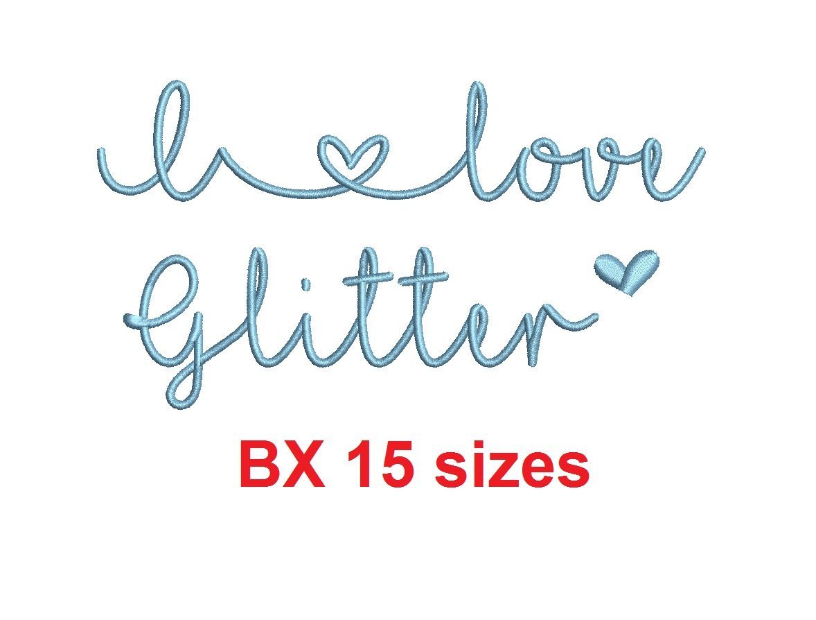 I love glitter font svg
